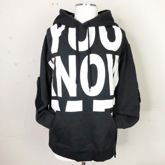 𝅺Loading By Designer Club black hoodie with white graphics - Picture 1 of 12